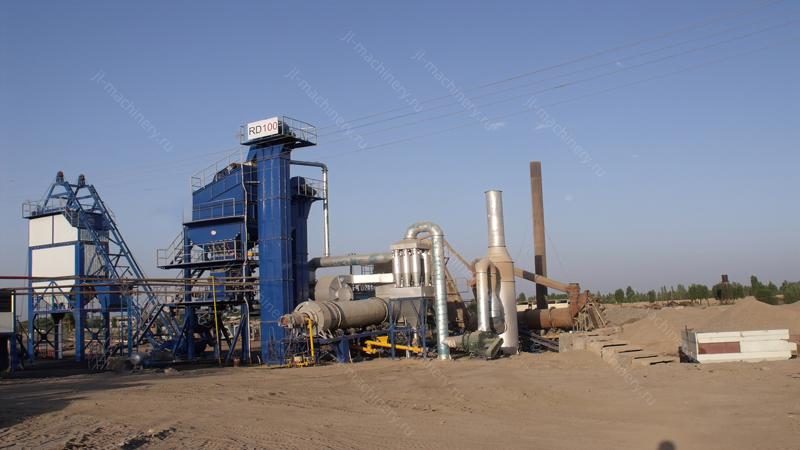 Forced Batch Asphalt Mixing Plant Model JL1200 with a Capacity of 100 Tons per Hour for the Uzbekistan Region