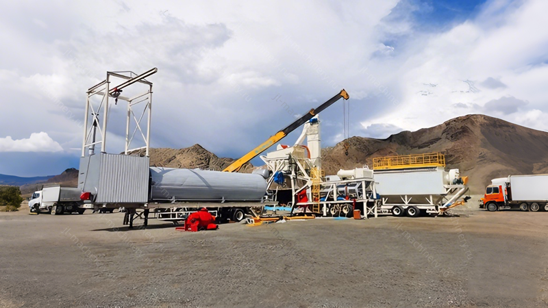 Mobile Forced Batch Asphalt Mixing Plant Model JL-M60E with a Capacity of 60 Tons per Hour for the Kenya Region in Africa